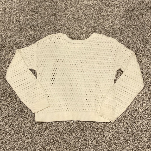 Cream Knit Sweater, feminine Boho crochet, kids, girl, size 14 - Picture 10 of 10